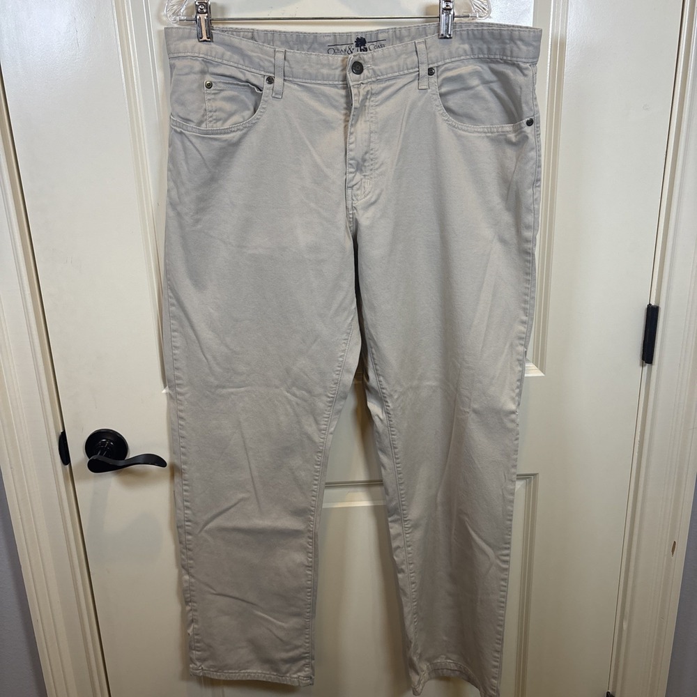 Ocean & Coast Men's Khaki Pants Size 38x32 100% Cotton Casual Business